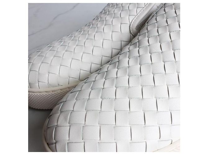 Bottega Veneta Intrecciato Leder Slip-On Weiß - Ansicht 6