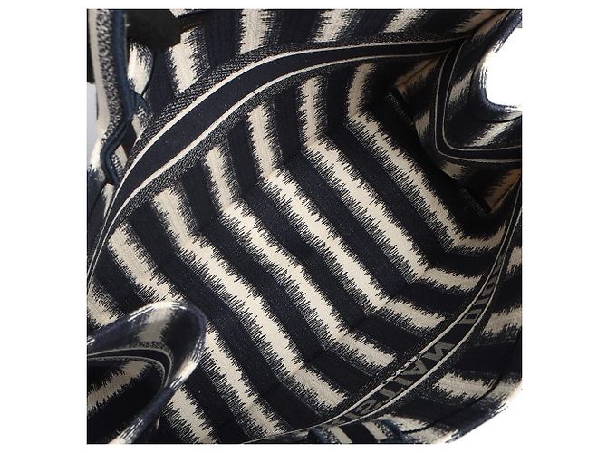 Dior Borsa Book Tote a righe Grande Blu - vista 9