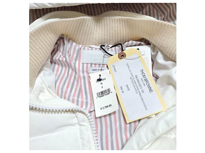 Thom Browne Gefütterte Daunenjacke für Damen Weiß - Ansicht 7