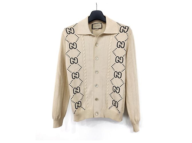 Gucci GG Strickjacke aus Baumwolle Weiß - Ansicht 2