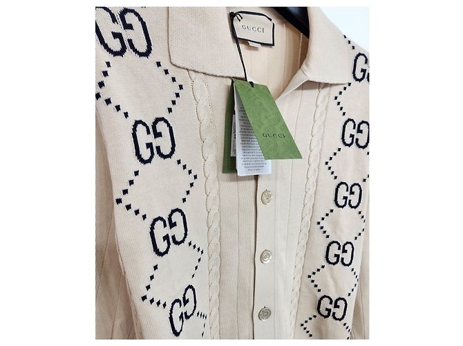 Gucci GG Strickjacke aus Baumwolle Weiß - Ansicht 4