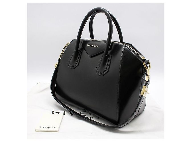 Givenchy Piccola borsa a tracolla Black Calfskin Glossy Gold Anti-Gona Nero - vista 2