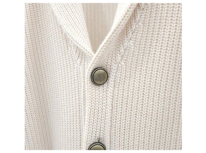 Brunello Cucinelli Beiger Kaschmir-Cardigan Weiß - Ansicht 4