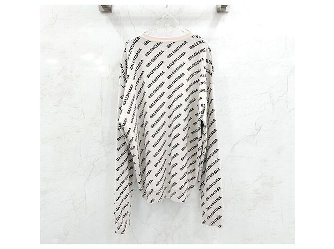 Balenciaga Multi-Logo Wool Round Knit Silvery - view 2