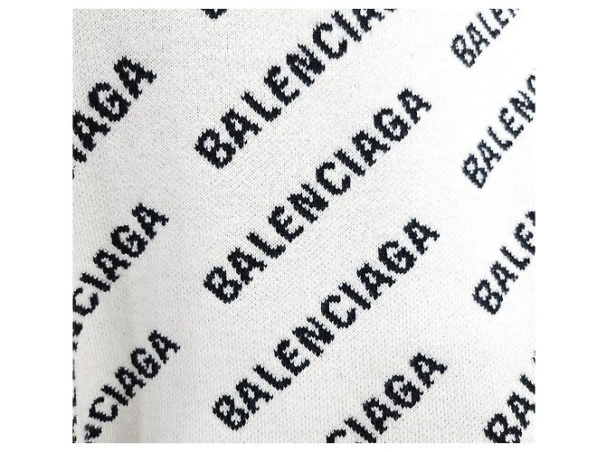 Balenciaga Multi-Logo Wool Round Knit Silvery - view 4
