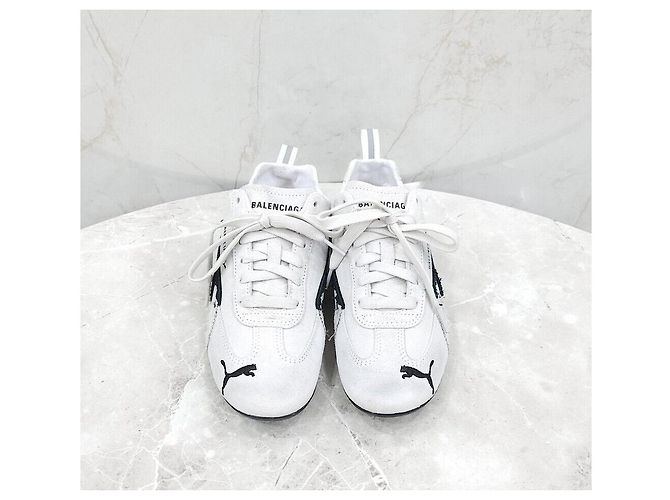 Balenciaga Sneakers Puma Speedcat Suede Argento - vista 2