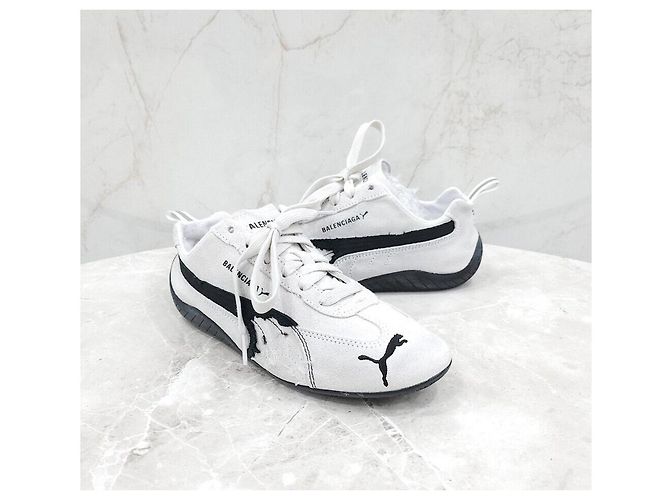 Balenciaga Sneakers Puma Speedcat Suede Argento - vista 3