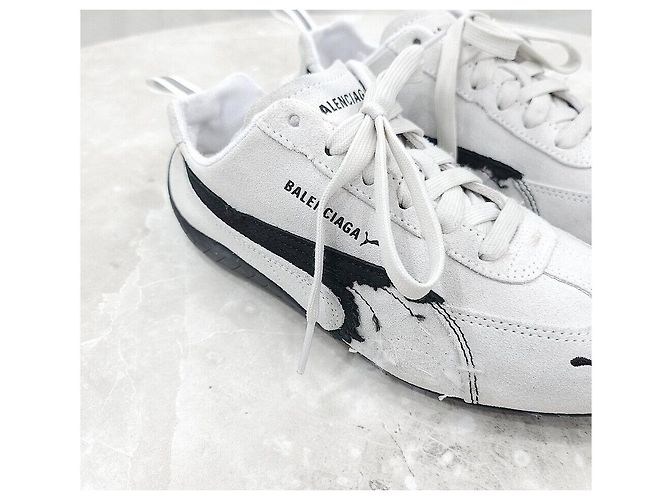 Balenciaga Sneakers Puma Speedcat Suede Argento - vista 6
