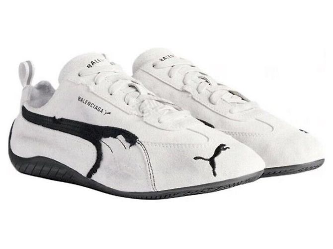 Balenciaga Sneakers Puma Speedcat Suede Argento - vista 8