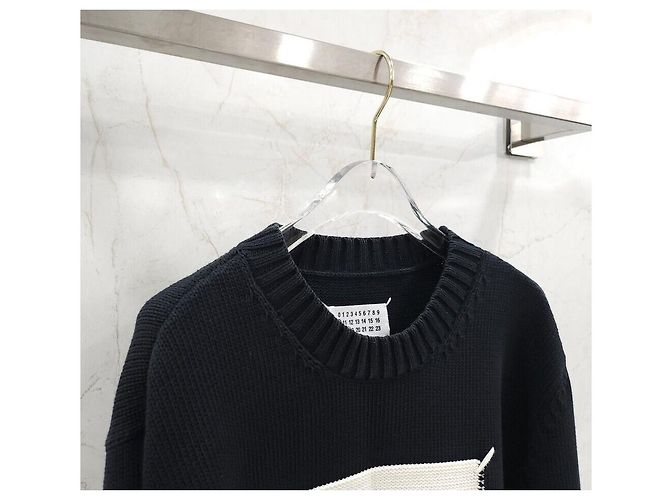 Maison Martin Margiela Strickware mit Rundhalsausschnitt Schwarz - Ansicht 3