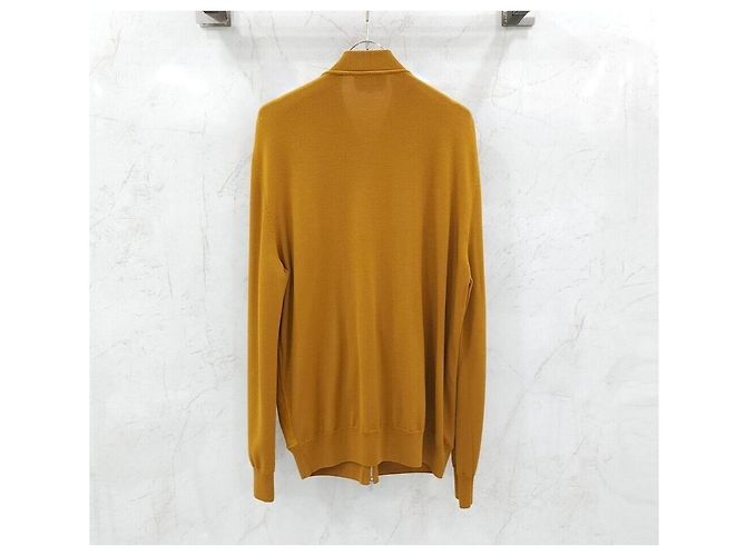 Hermès Giacca con zip in maglia e scamosciato Arancione - vista 2