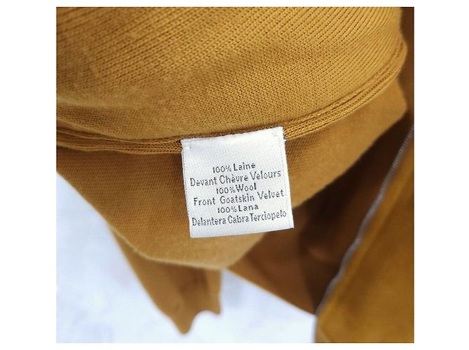 Hermès Giacca con zip in maglia e scamosciato Arancione - vista 4