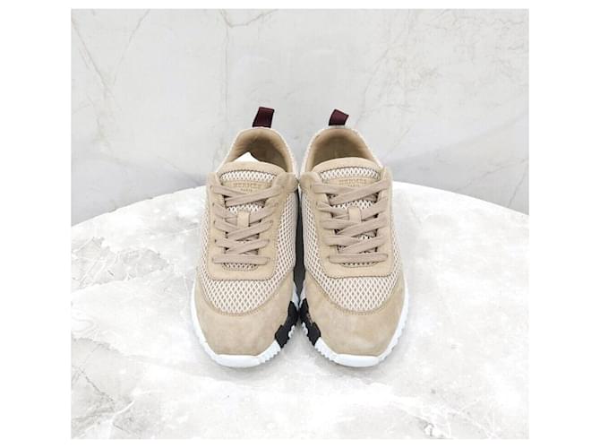 Hermès Sneakers Mesh Bouncing Beige Marrone - vista 2