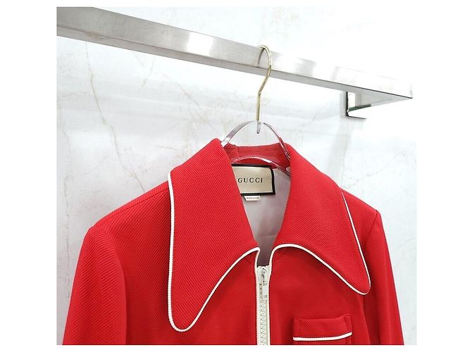 Gucci Interlocking Jersey Zip-Up Jacke Rot - Ansicht 3
