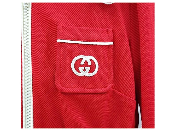 Gucci Interlocking Jersey Zip-Up Jacke Rot - Ansicht 4