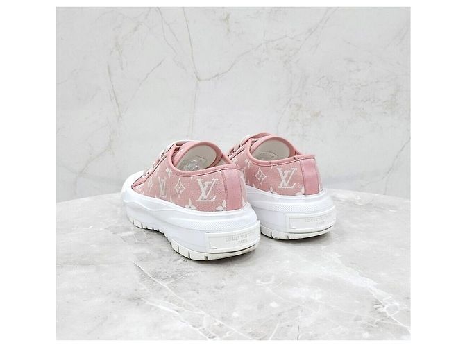 Louis Vuitton Sneakers Pink Monogram Squared Argento - vista 4