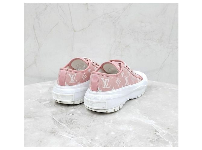 Louis Vuitton Sneakers Pink Monogram Squared Argento - vista 5