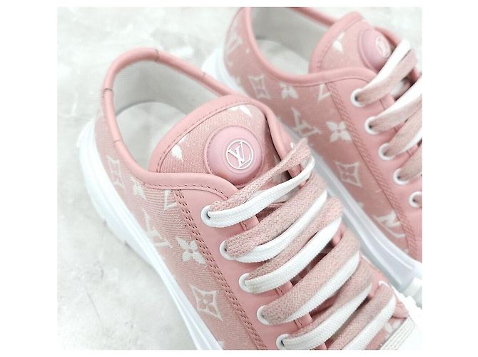 Louis Vuitton Sneakers Pink Monogram Squared Argento - vista 6