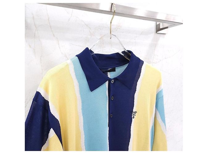 Prada Polo-Strick mit Logo-Streifen Mehrfarben - Ansicht 3