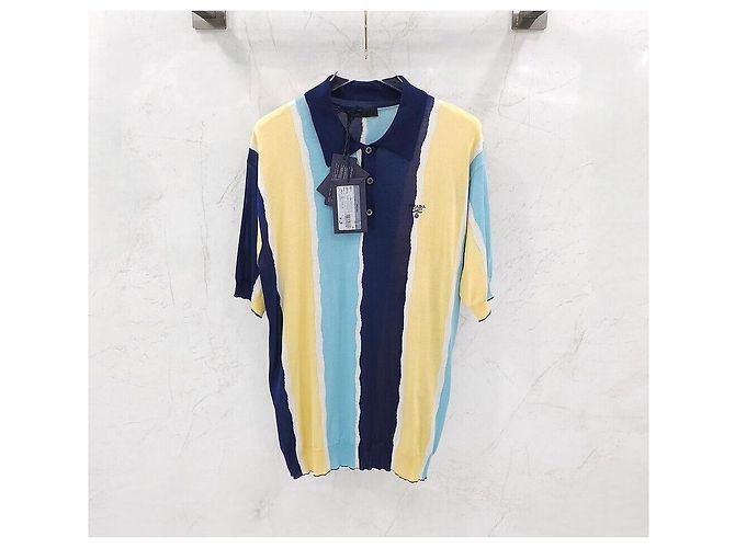 Prada Polo-Strick mit Logo-Streifen Mehrfarben - Ansicht 7