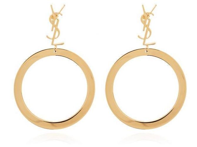 Saint Laurent Cassandra Pendant Hoop Earrings - view 3
