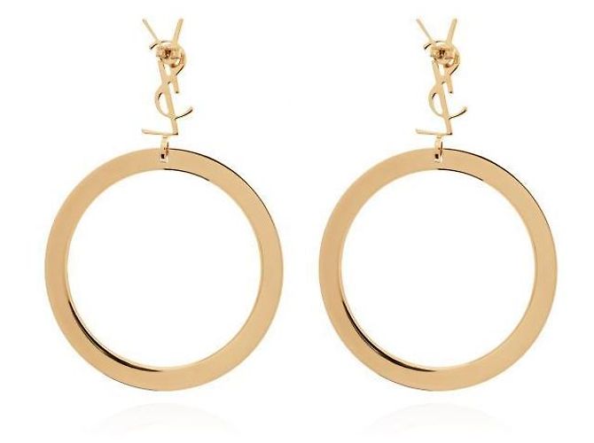 Saint Laurent Cassandra Pendant Hoop Earrings - view 4
