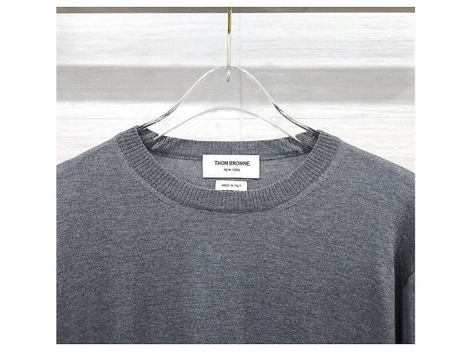 Thom Browne Diagonal Armband Medium Grey Merino Wool Knit - view 3