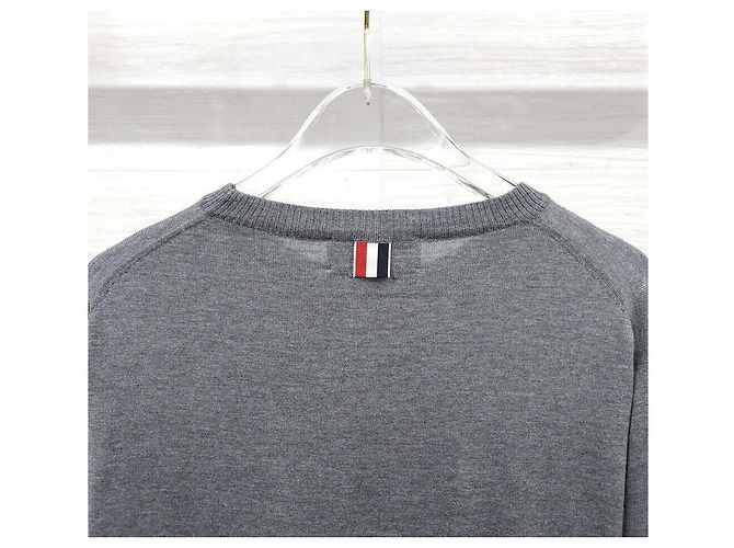 Thom Browne Diagonal Armband Medium Grey Merino Wool Knit - view 4