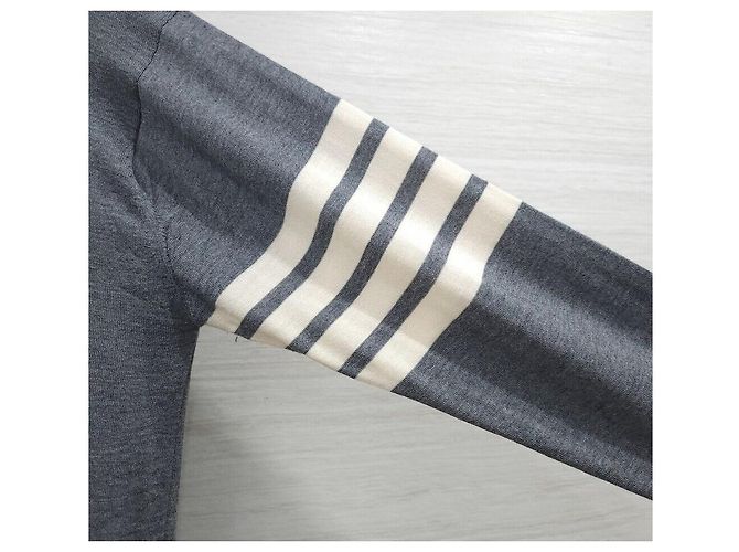 Thom Browne Diagonal Armband Medium Grey Merino Wool Knit - view 6