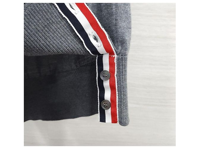 Thom Browne Diagonal Armband Medium Grey Merino Wool Knit - view 7