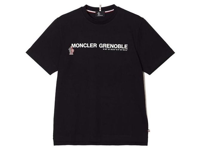 Moncler Grenoble Logo Baumwoll-T-Shirt Schwarz - Ansicht 3