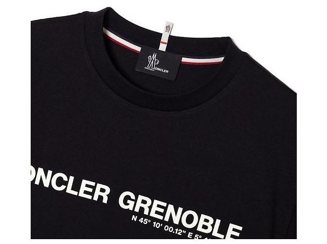 Moncler Grenoble Logo Baumwoll-T-Shirt Schwarz - Ansicht 5