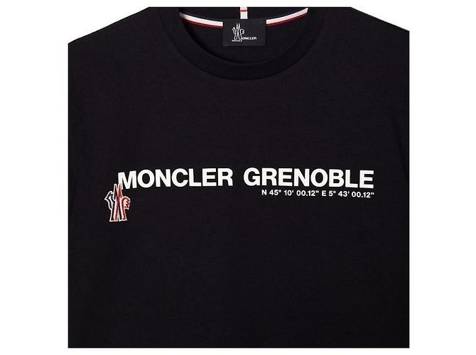 Moncler Grenoble Logo Baumwoll-T-Shirt Schwarz - Ansicht 7