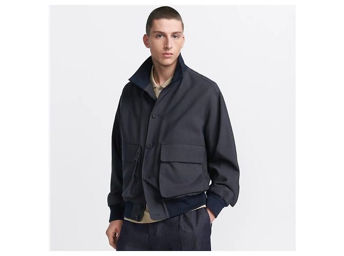 Dior Giacca Icon Harrington in cotone e seta Nero - vista 7