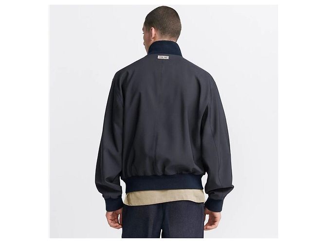 Dior Giacca Icon Harrington in cotone e seta Nero - vista 8