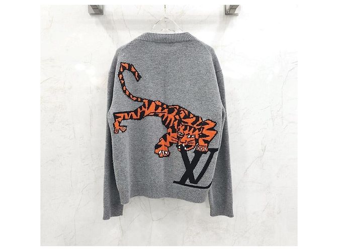 Louis Vuitton Intarsia Tiger Wollstrick Braun - Ansicht 2