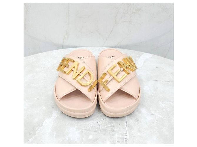 Fendi Sandali Slide con Logo Metallico Grafico Multicolore - vista 2