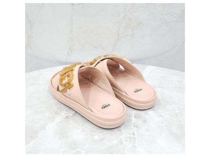 Fendi Sandali Slide con Logo Metallico Grafico Multicolore - vista 4