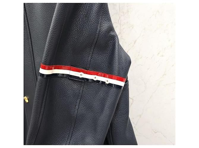 Thom Browne Giacca con cappuccio e bracciali in pelle Nero - vista 4