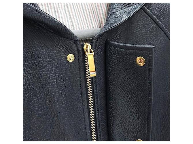 Thom Browne Giacca con cappuccio e bracciali in pelle Nero - vista 5