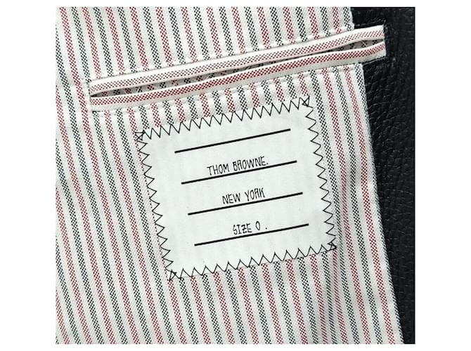 Thom Browne Giacca con cappuccio e bracciali in pelle Nero - vista 7