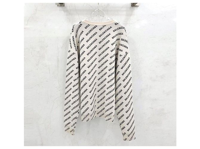 Balenciaga Rundstrick mit Logo-Allover-Print Silber - Ansicht 2
