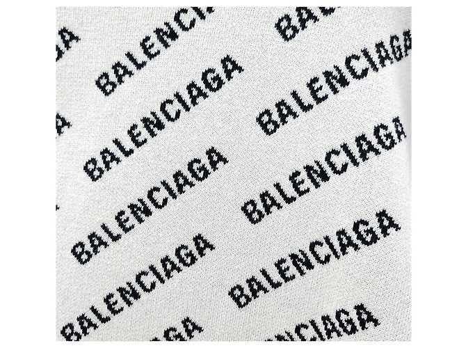 Balenciaga Rundstrick mit Logo-Allover-Print Silber - Ansicht 3