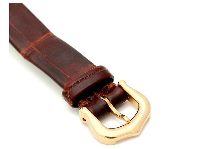 Cartier Relógio pequeno com pulseira de couro cor de ouro rosa Marrom - vista 15