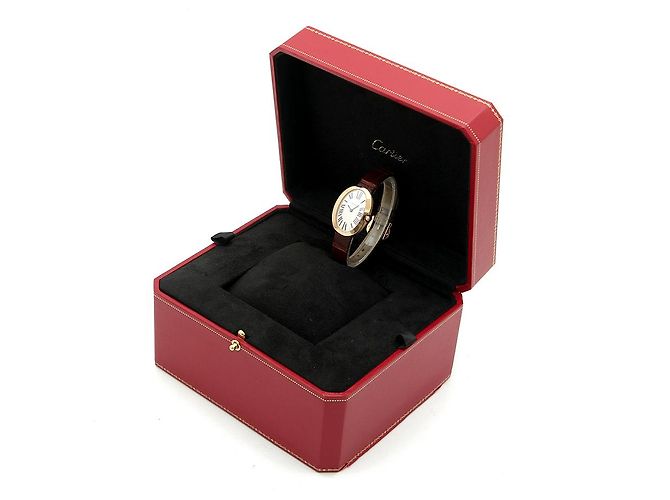 Cartier Relógio pequeno com pulseira de couro cor de ouro rosa Marrom - vista 24