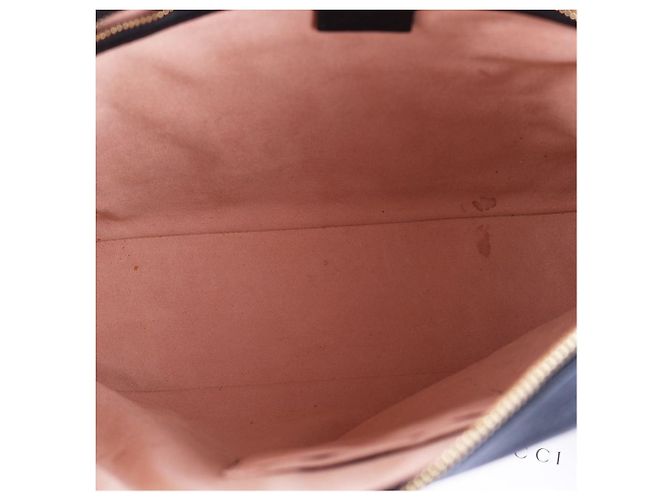 Gucci Borsa a Spalla Black GG Big Logo Chain Nero - vista 10