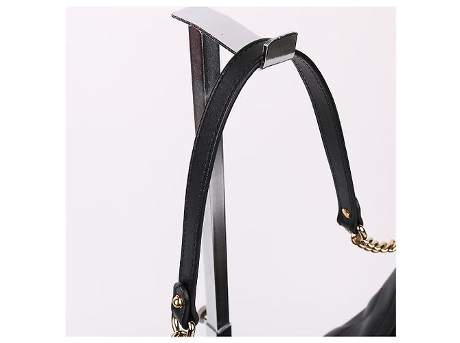 Gucci Borsa a Spalla Black GG Big Logo Chain Nero - vista 5