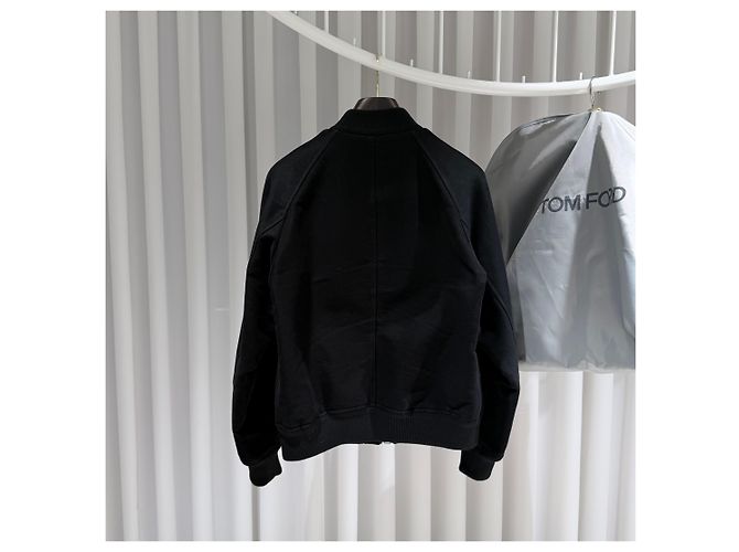 Tom Ford Gerippte Leder-Bomberjacke Schwarz - Ansicht 4
