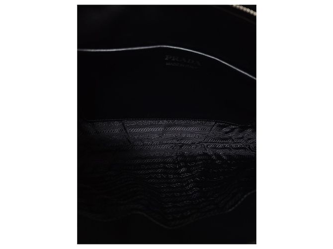 Prada Clutch Diagram in morbida pelle di vitello nera Nero - vista 4