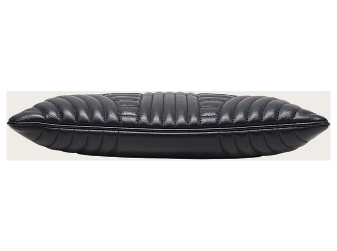 Prada Clutch Diagram in morbida pelle di vitello nera Nero - vista 6
